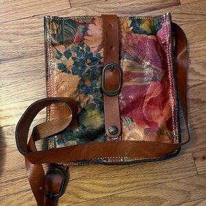 Patricia Nash Brown Leather Crossbody Bag with Vintage Design